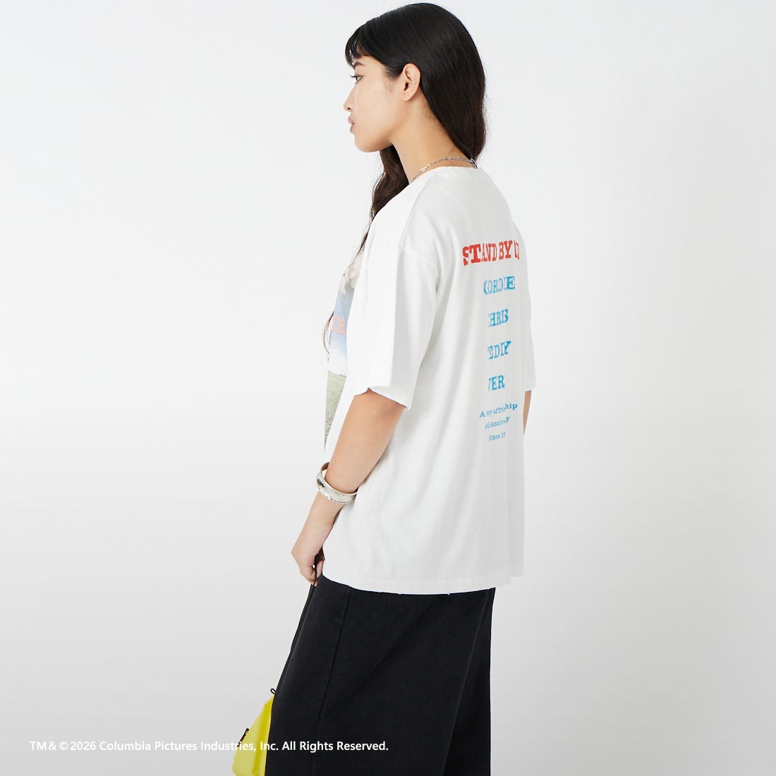 Jeans Factory Clothes [ジーンズファクトリークローズ] STAND BY ME / 40TH ANNIVERSARY Tシャツ [JFC-262-037] WHITE &&モデル身長：162cm 着用サイズ：S&&