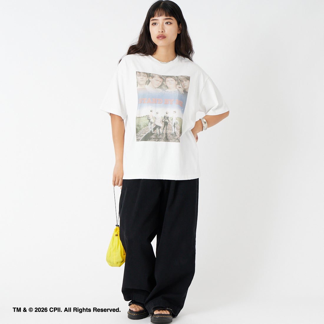 Jeans Factory Clothes [ジーンズファクトリークローズ] STAND BY ME / 40TH ANNIVERSARY Tシャツ [JFC-262-037] WHITE &&モデル身長：162cm 着用サイズ：S&&