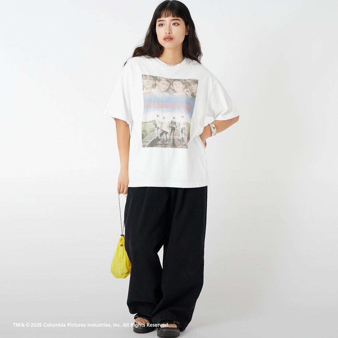Jeans Factory Clothes [ジーンズファクトリークローズ] STAND BY ME / 40TH ANNIVERSARY Tシャツ [JFC-262-037] WHITE &&モデル身長：162cm 着用サイズ：S&&