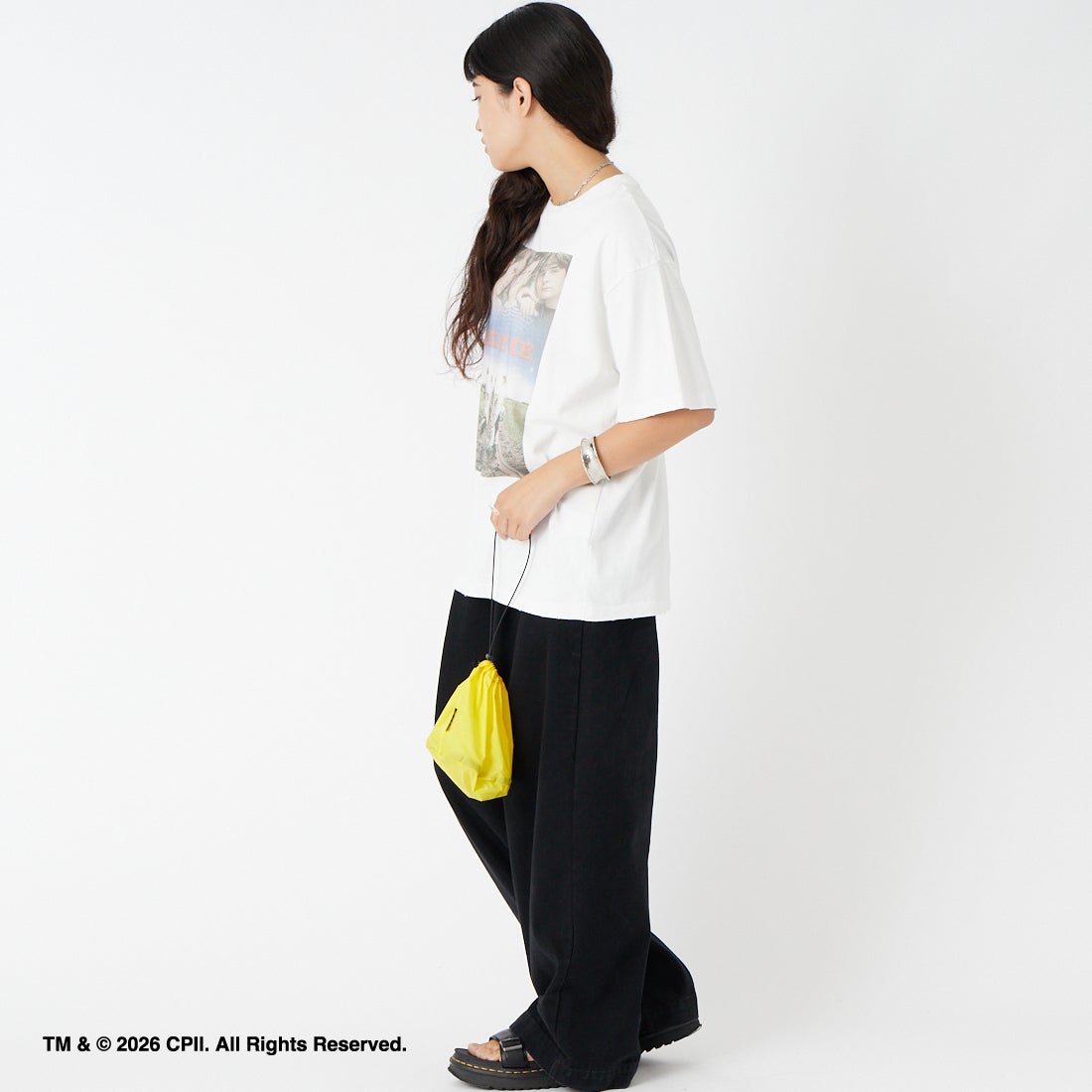 Jeans Factory Clothes [ジーンズファクトリークローズ] STAND BY ME / 40TH ANNIVERSARY Tシャツ [JFC-262-037] WHITE &&モデル身長：162cm 着用サイズ：S&&