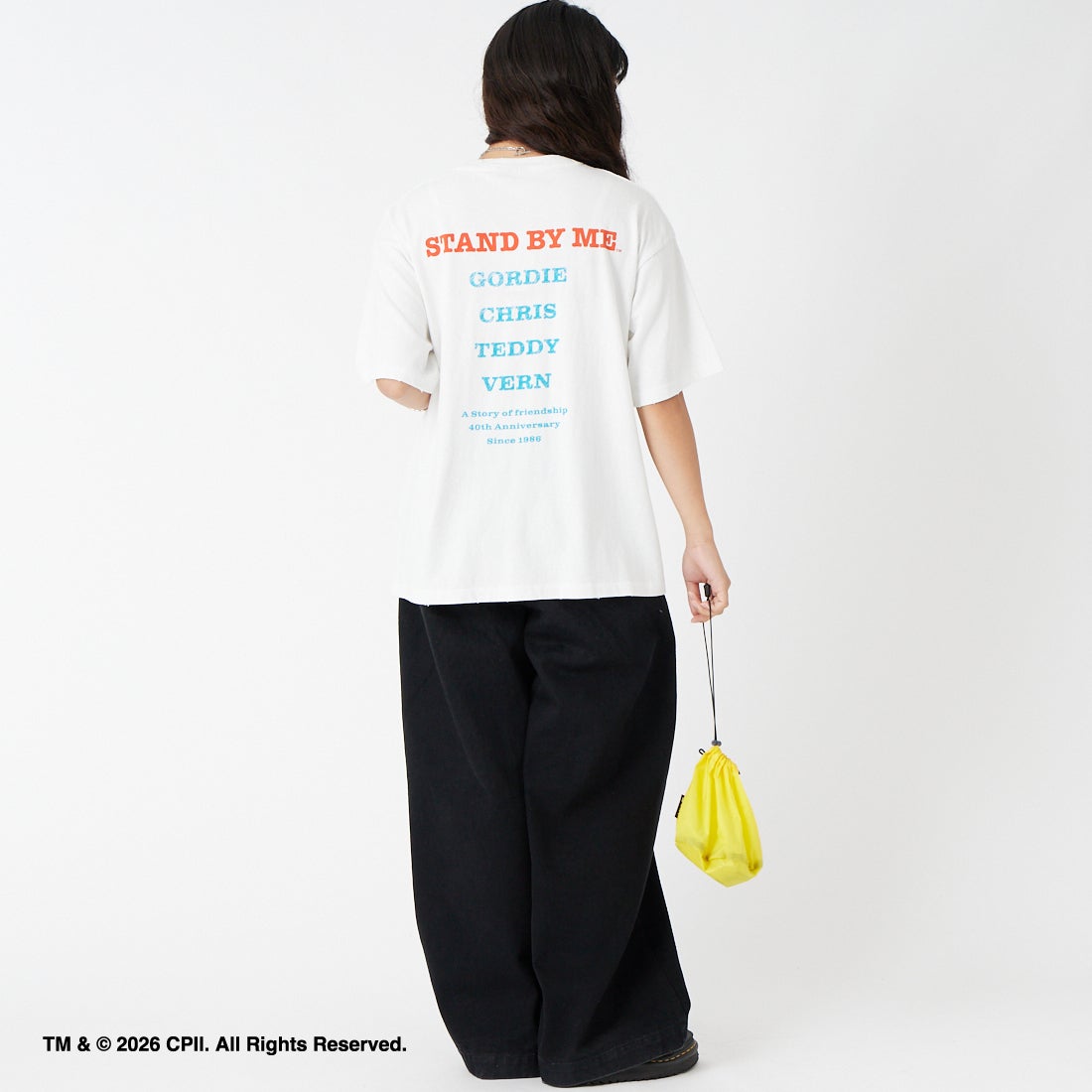 Jeans Factory Clothes [ジーンズファクトリークローズ] STAND BY ME / 40TH ANNIVERSARY Tシャツ [JFC-262-037] WHITE &&モデル身長：162cm 着用サイズ：S&&