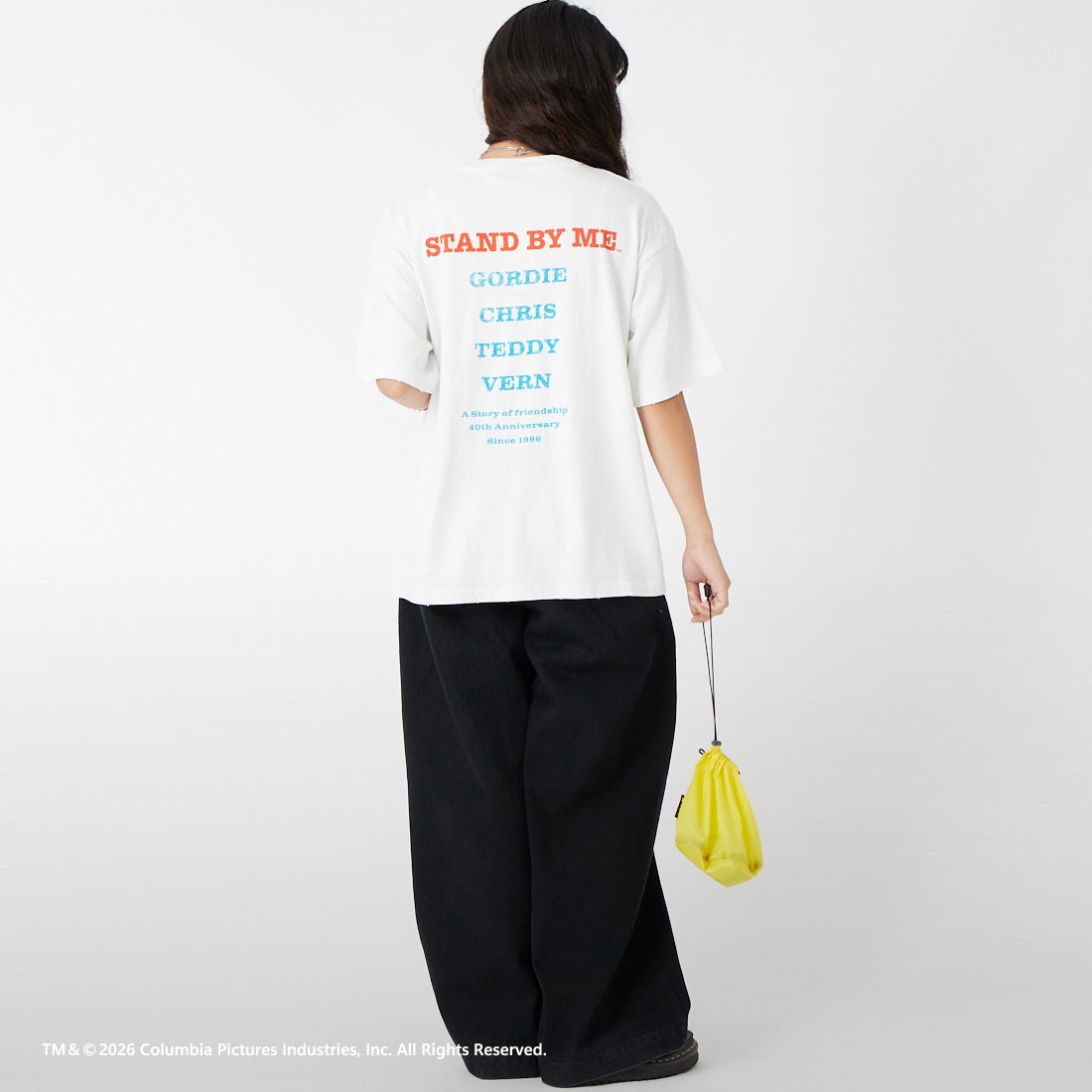 Jeans Factory Clothes [ジーンズファクトリークローズ] STAND BY ME / 40TH ANNIVERSARY Tシャツ [JFC-262-037] WHITE &&モデル身長：162cm 着用サイズ：S&&