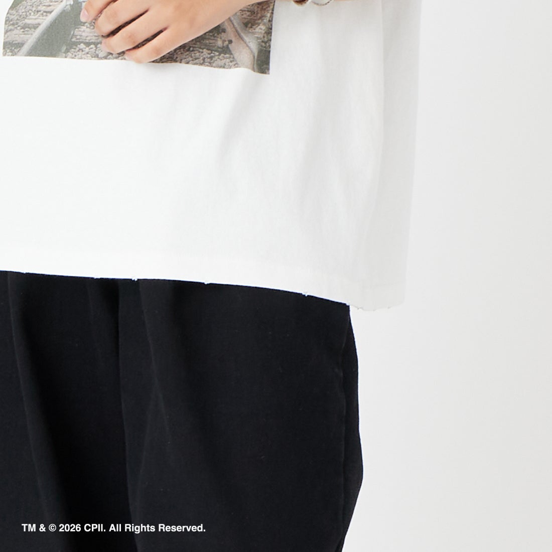 Jeans Factory Clothes [ジーンズファクトリークローズ] STAND BY ME / 40TH ANNIVERSARY Tシャツ [JFC-262-037] WHITE &&モデル身長：162cm 着用サイズ：S&&