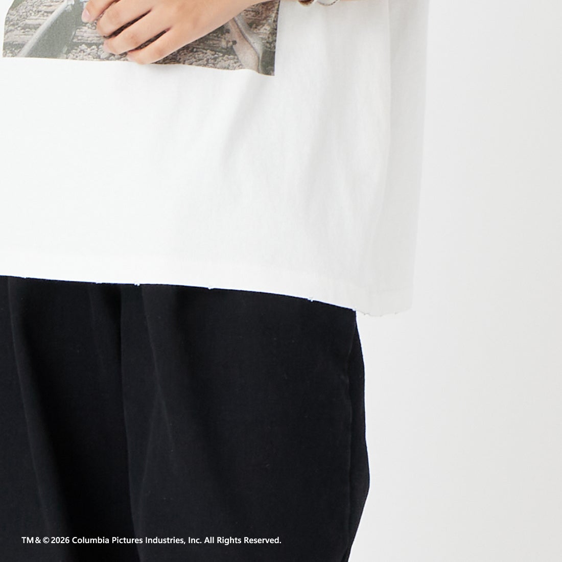 Jeans Factory Clothes [ジーンズファクトリークローズ] STAND BY ME / 40TH ANNIVERSARY Tシャツ [JFC-262-037] WHITE &&モデル身長：162cm 着用サイズ：S&&