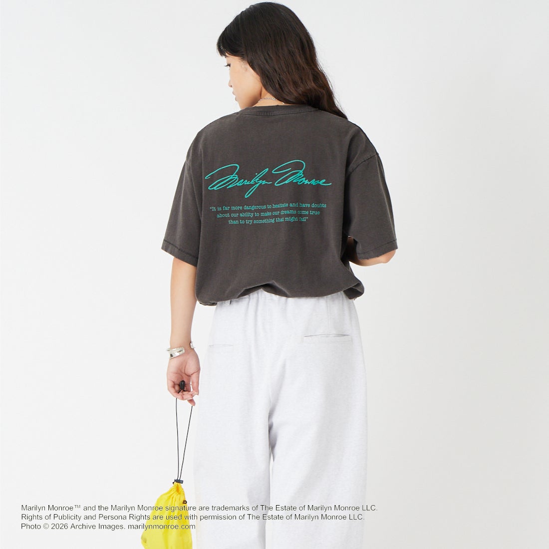 Jeans Factory Clothes [ジーンズファクトリークローズ] MARILYN MONROE / 100TH ANNIVERSARY Tシャツ [JFC-262-039] BLACK &&モデル身長：162cm 着用サイズ：S&&
