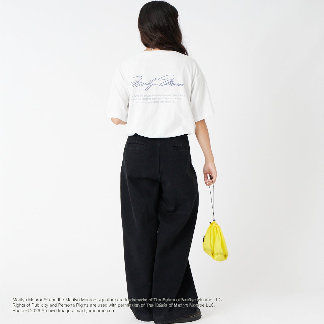 Jeans Factory Clothes [ジーンズファクトリークローズ] MARILYN MONROE / 100TH ANNIVERSARY Tシャツ [JFC-262-039] WHITE &&モデル身長：162cm 着用サイズ：S&&
