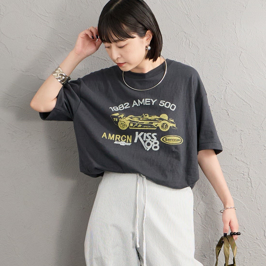 Americana [アメリカーナ] レーシングプリントTシャツ [BRF-848A-3