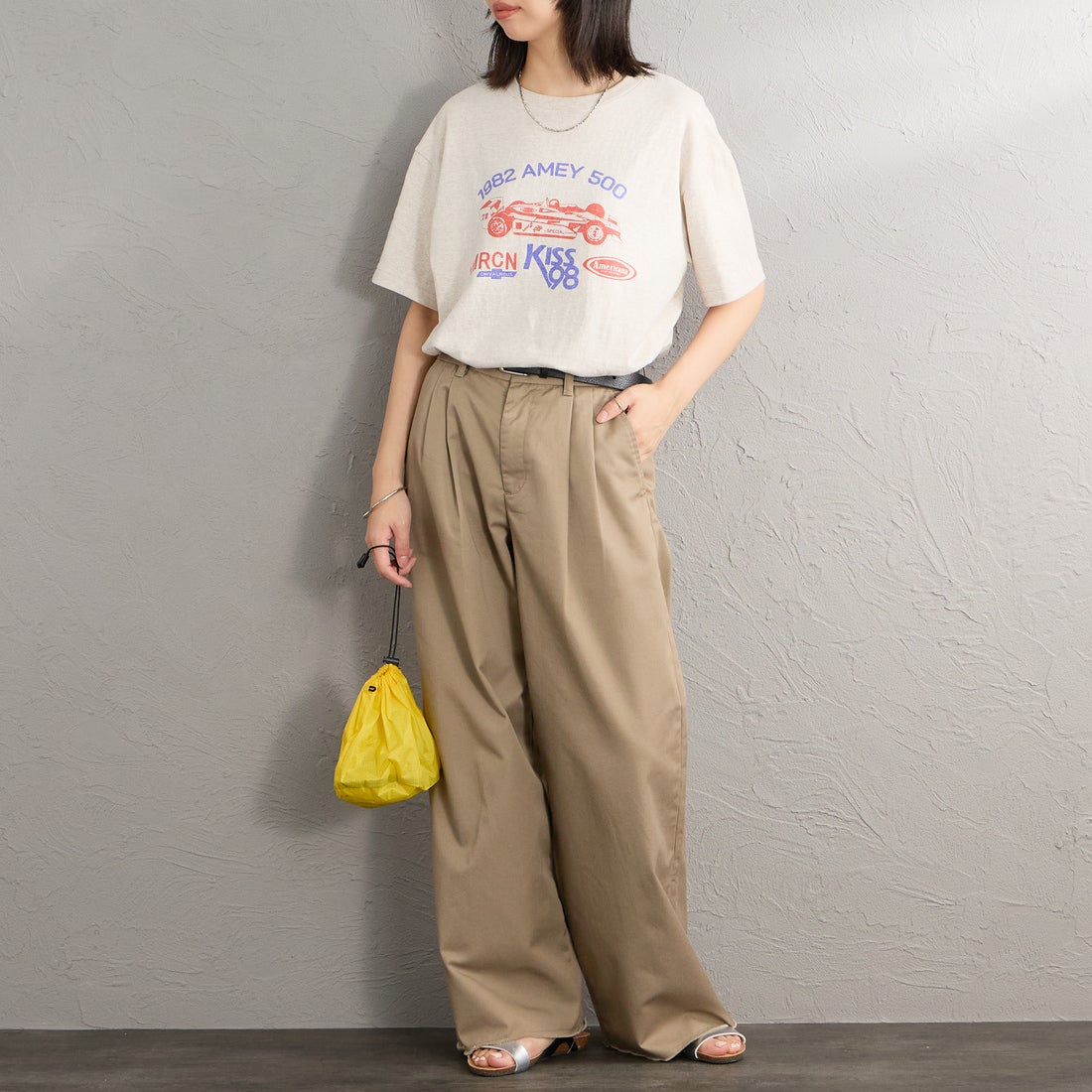Americana [アメリカーナ] レーシングプリントTシャツ [BRF-848A-3] ｵｰﾄﾐｰﾙ &&モデル身長：162cm 着用サイズ：ONE SIZE&&