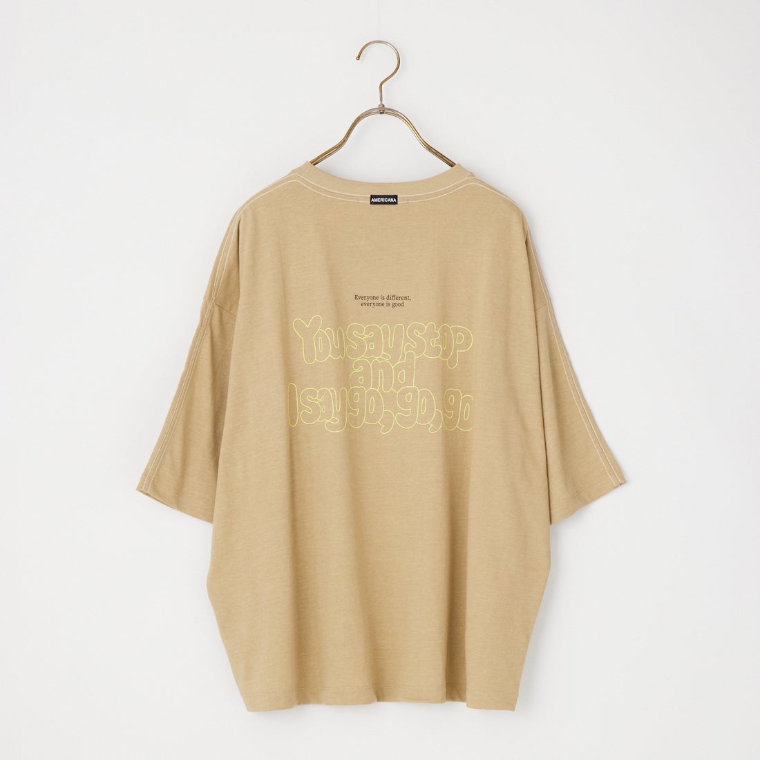 Americana [アメリカーナ] クロップド丈 バックプリントTシャツ [BRF-M-837A-2] ﾍﾞｰｼﾞｭ