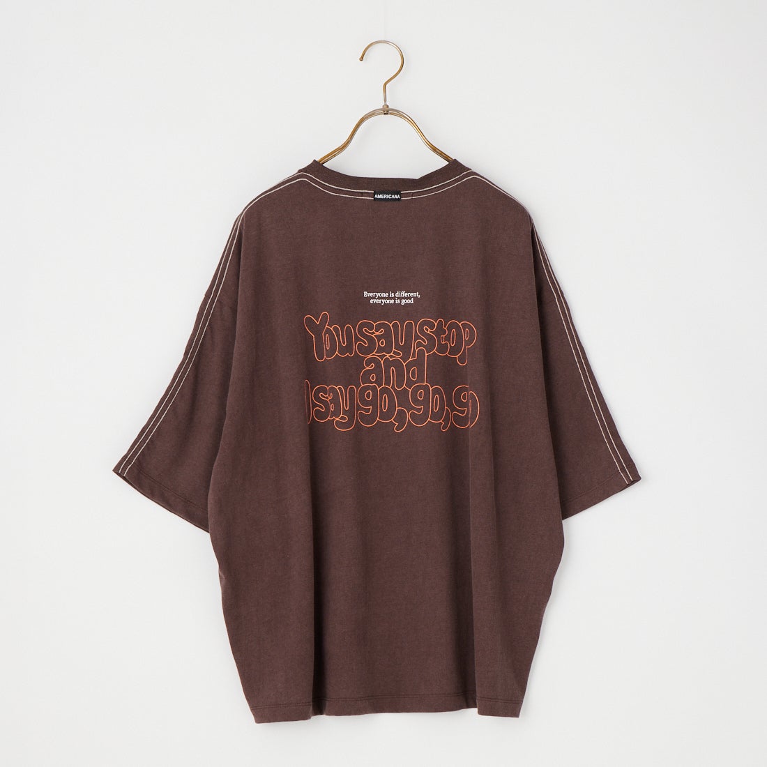 Americana [アメリカーナ] クロップド丈 バックプリントTシャツ [BRF-M-837A-2] ﾌﾞﾗｳﾝ