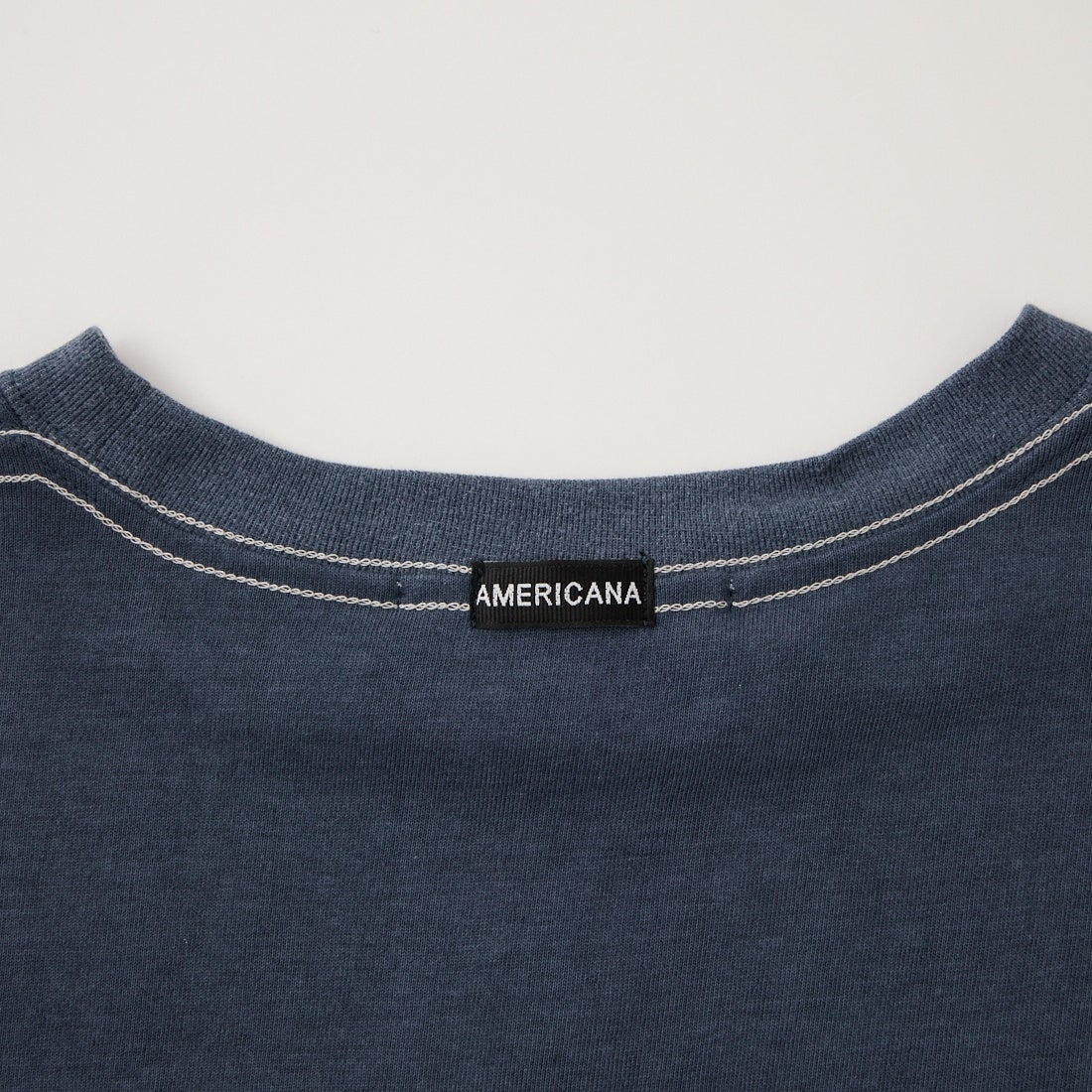 Americana [アメリカーナ] クロップド丈 バックプリントTシャツ [BRF-M-837A-2] ﾌﾞﾙｰ