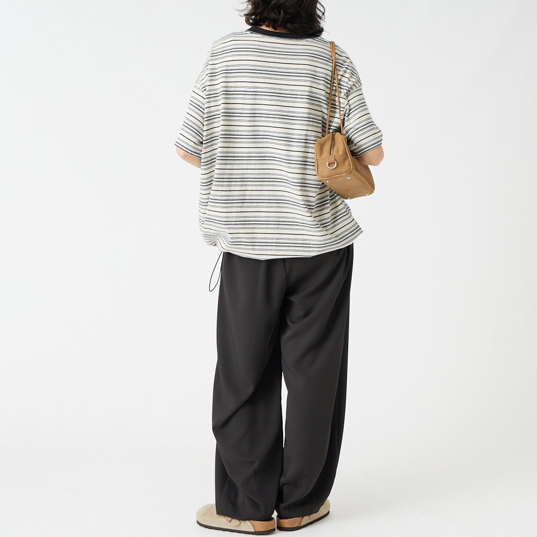 SCREEN STARS [スクリーンスターズ] 別注 マルチボーダードローコードTシャツ [2622-231IN-JF] GRAY &&モデル身長：162cm 着用サイズ：F&&