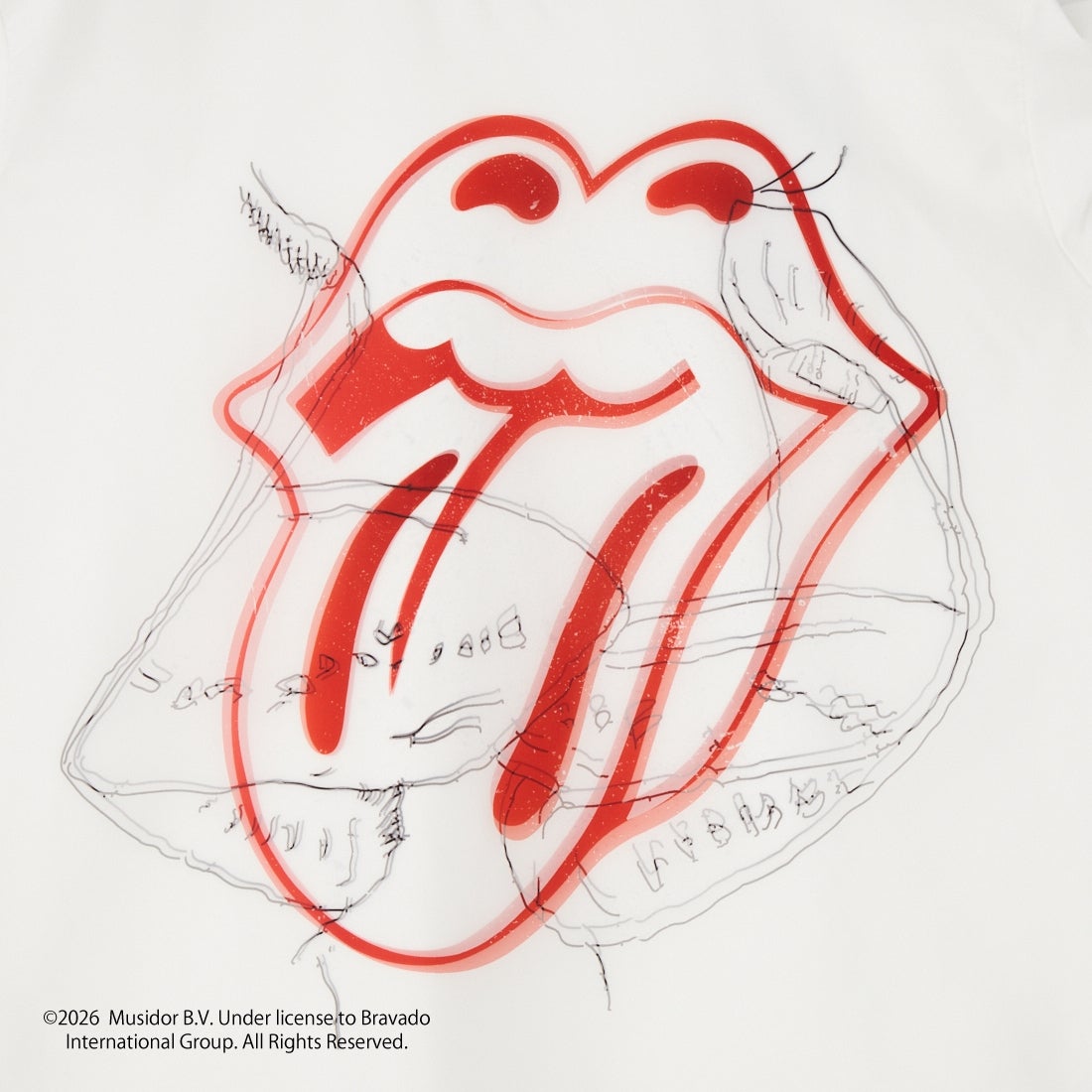 TRIPPY MIKIO ART [トリッピーミキオアート] RS LIP&TONG SKETCHES ショートスリーブTシャツ [TR-133] WHITE