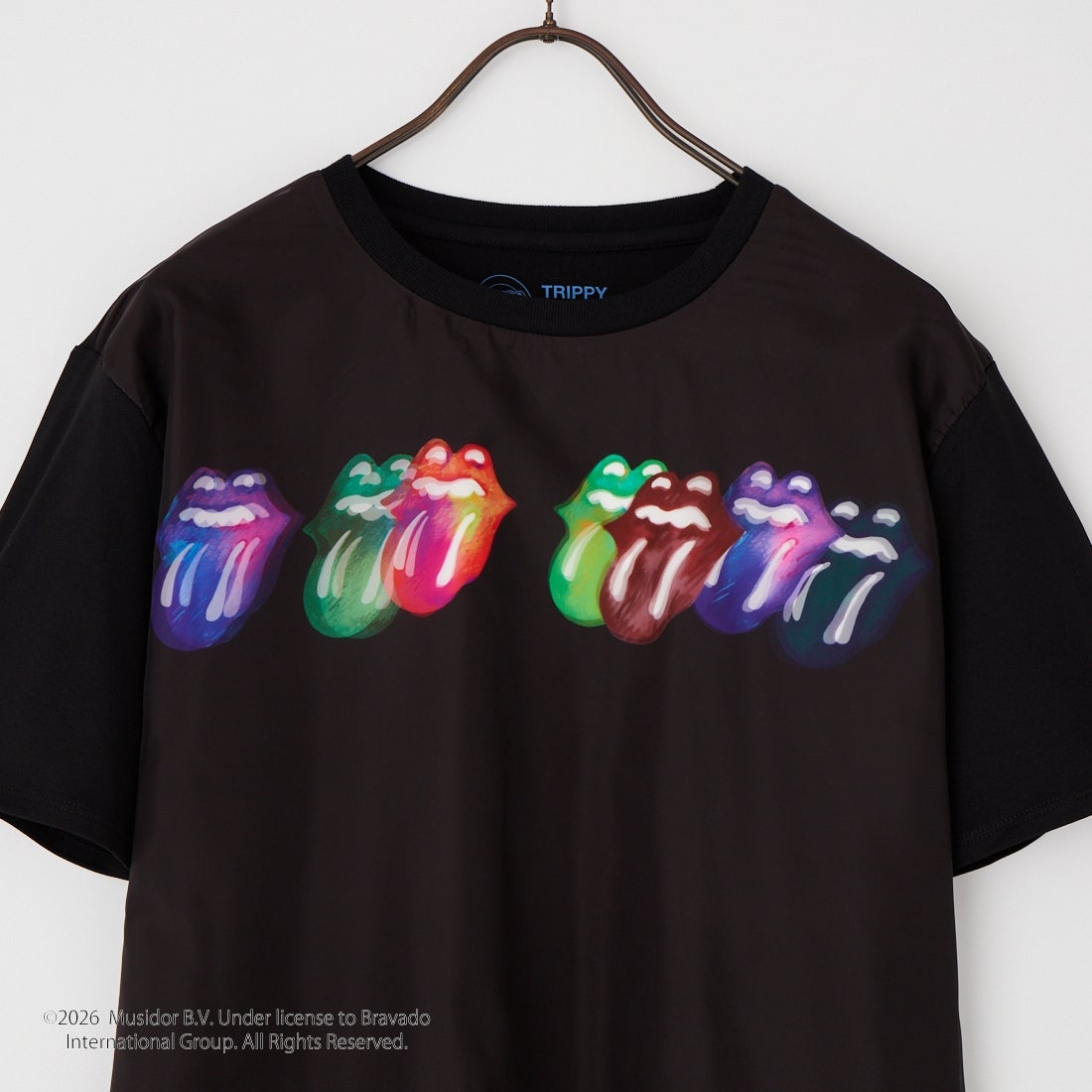 TRIPPY MIKIO ART [トリッピーミキオアート] RS LIP&TONG 7LIPS ショートスリーブTシャツ [TR-136] BLACK