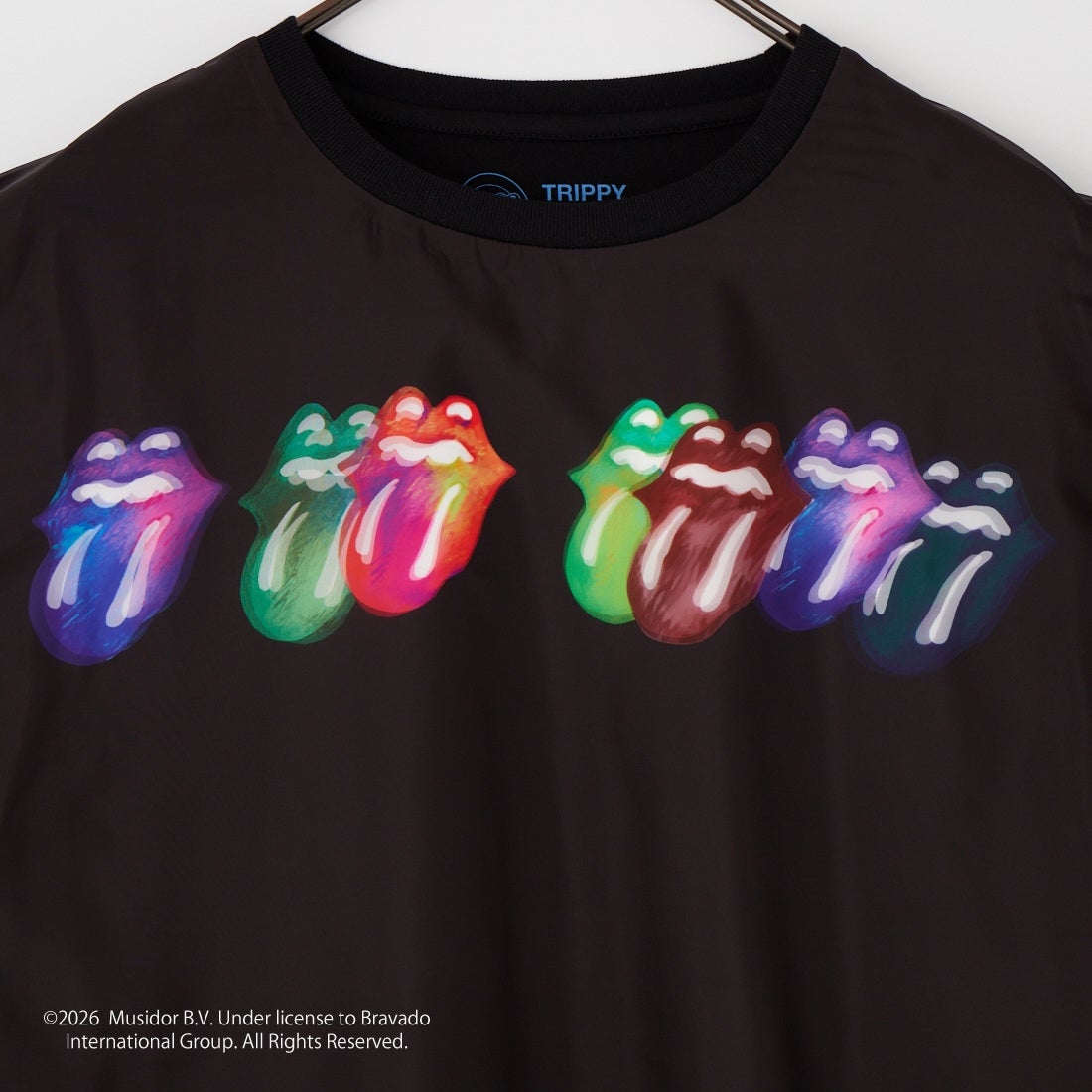 TRIPPY MIKIO ART [トリッピーミキオアート] RS LIP&TONG 7LIPS ショートスリーブTシャツ [TR-136] BLACK