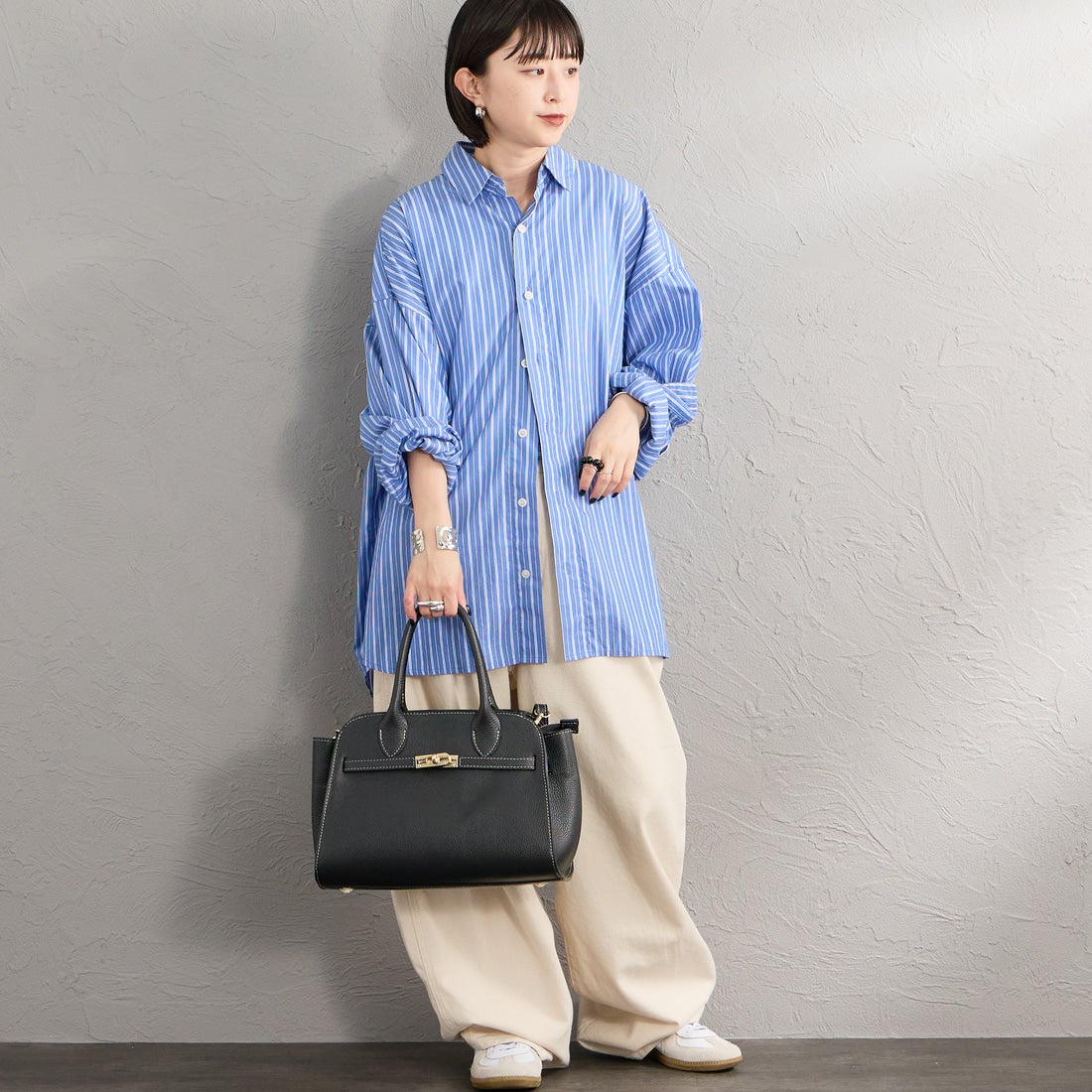 AULENTTI [オウレンティ] 別注 2WAY ベルトデザイン レザートートバッグ [FB-7910-DO-JF] BLACK