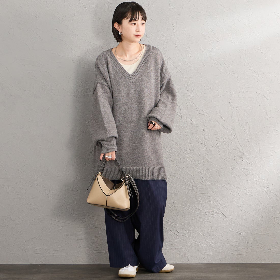 AULENTTI [オウレンティ] 別注 DOLLARO 2WAY レザーステッチ ショルダーバッグ [AP-368-DOSCDO-JF] BEIGE