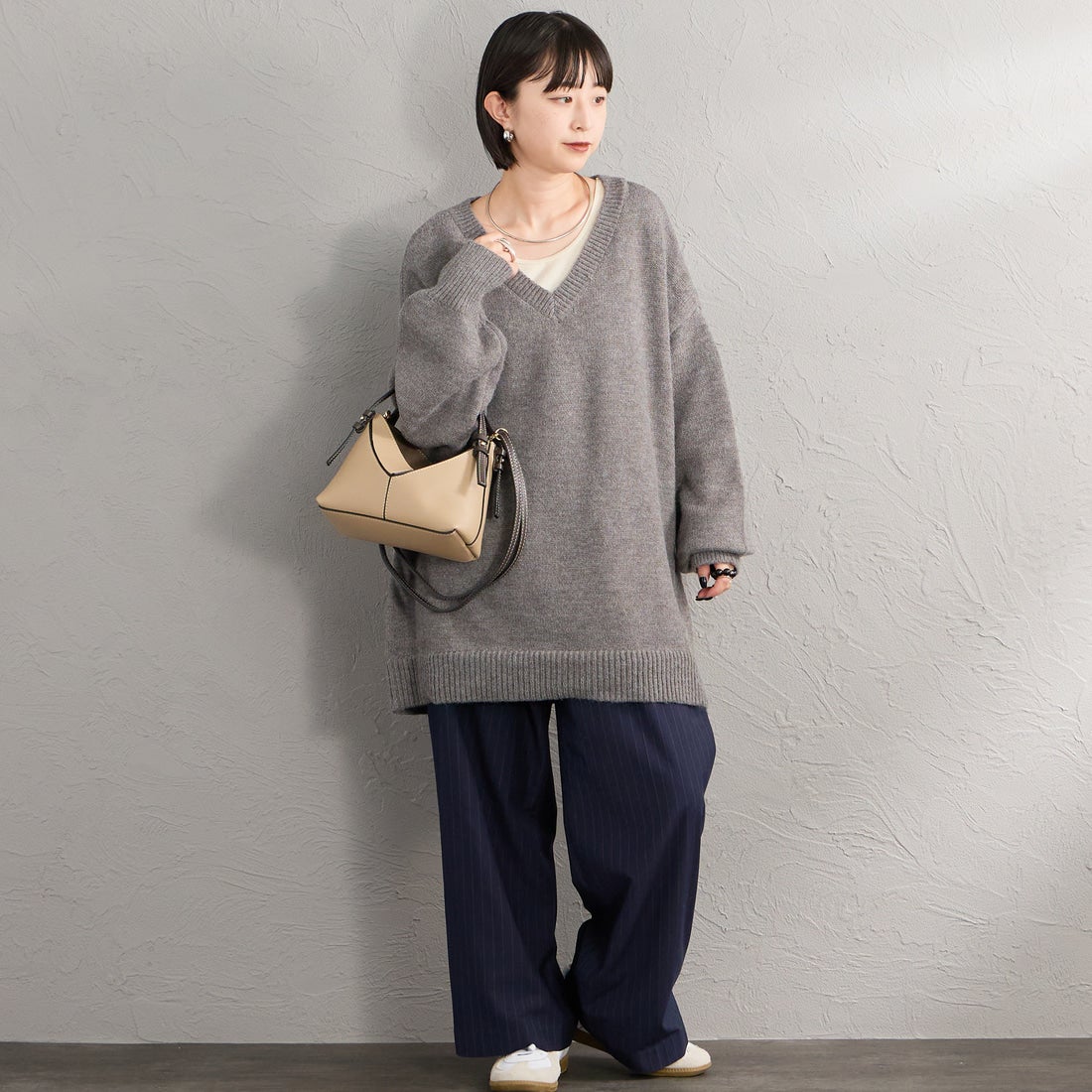AULENTTI [オウレンティ] 別注 DOLLARO 2WAY レザーステッチ ショルダーバッグ [AP-368-DOSCDO-JF] BEIGE