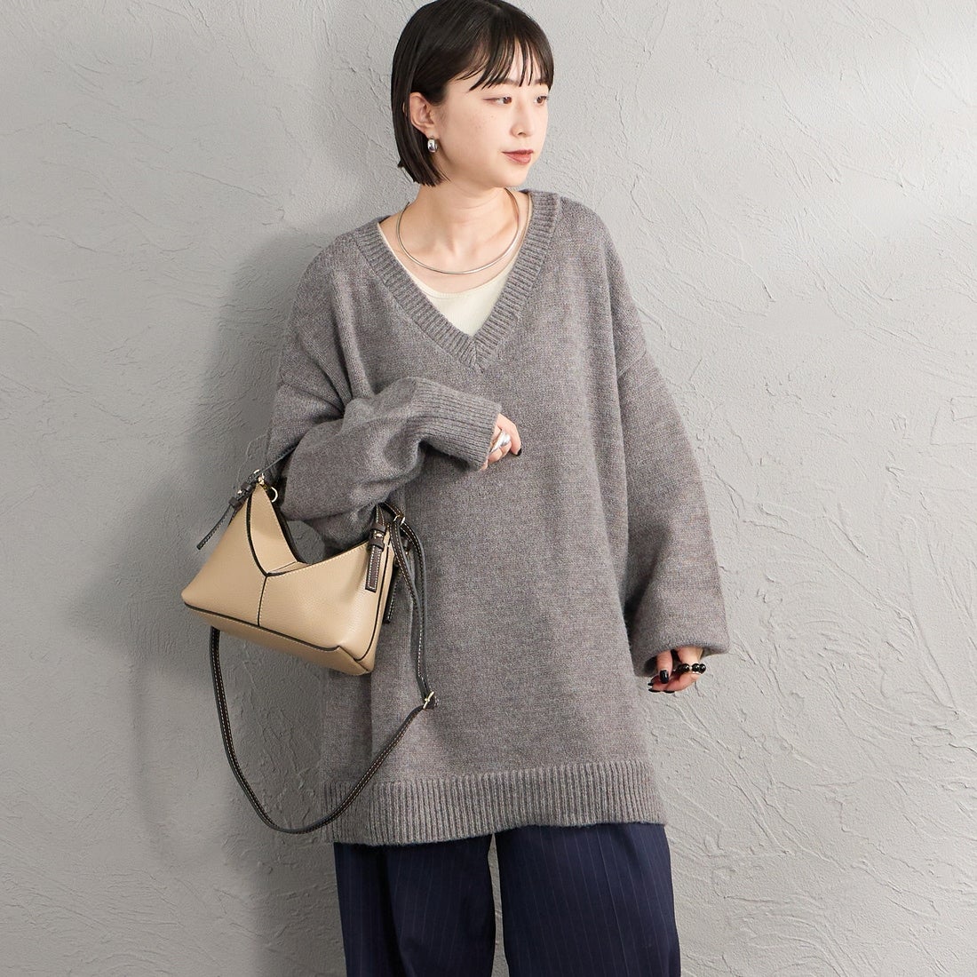 AULENTTI [オウレンティ] 別注 DOLLARO 2WAY レザーステッチ ショルダーバッグ [AP-368-DOSCDO-JF] BEIGE