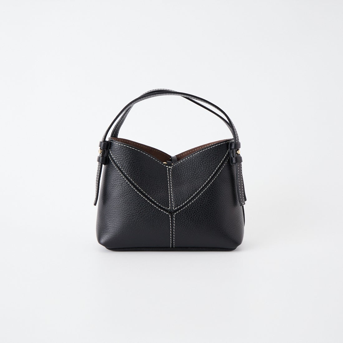 AULENTTI [オウレンティ] 別注 DOLLARO 2WAY レザーステッチ ショルダーバッグ [AP-368-DOSCDO-JF] BLACK
