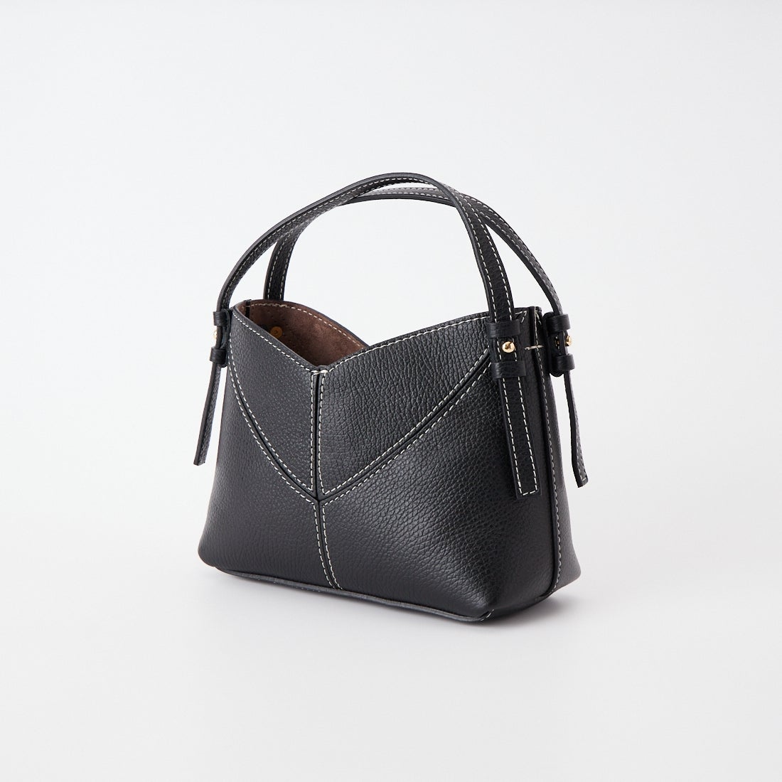 AULENTTI [オウレンティ] 別注 DOLLARO 2WAY レザーステッチ ショルダーバッグ [AP-368-DOSCDO-JF] BLACK
