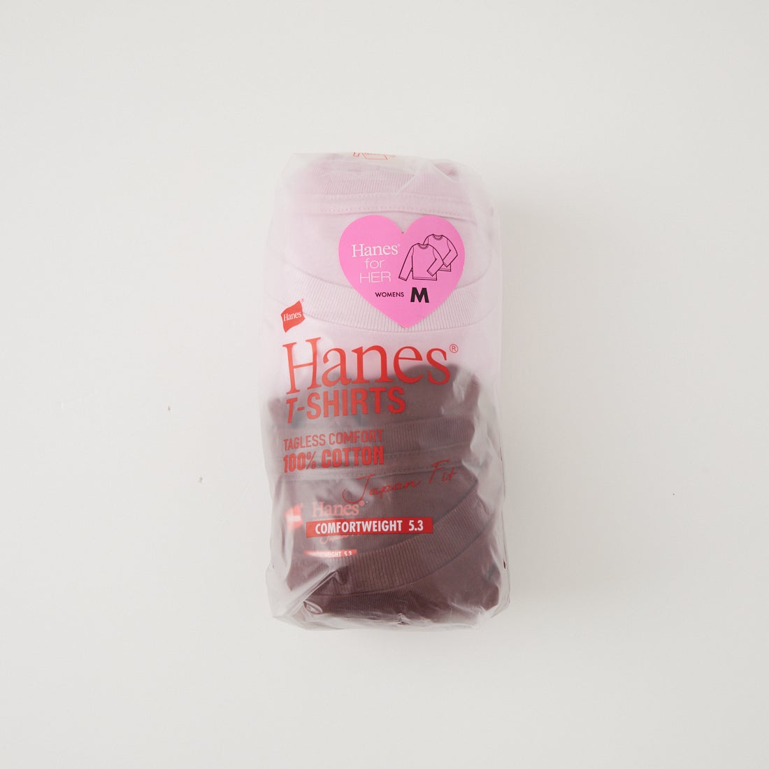 Hanes [ヘインズ] 2P FOR HER ジャパンフィットロングスリーブパックTシャツ [HW4-E104] 867 BR/PNK