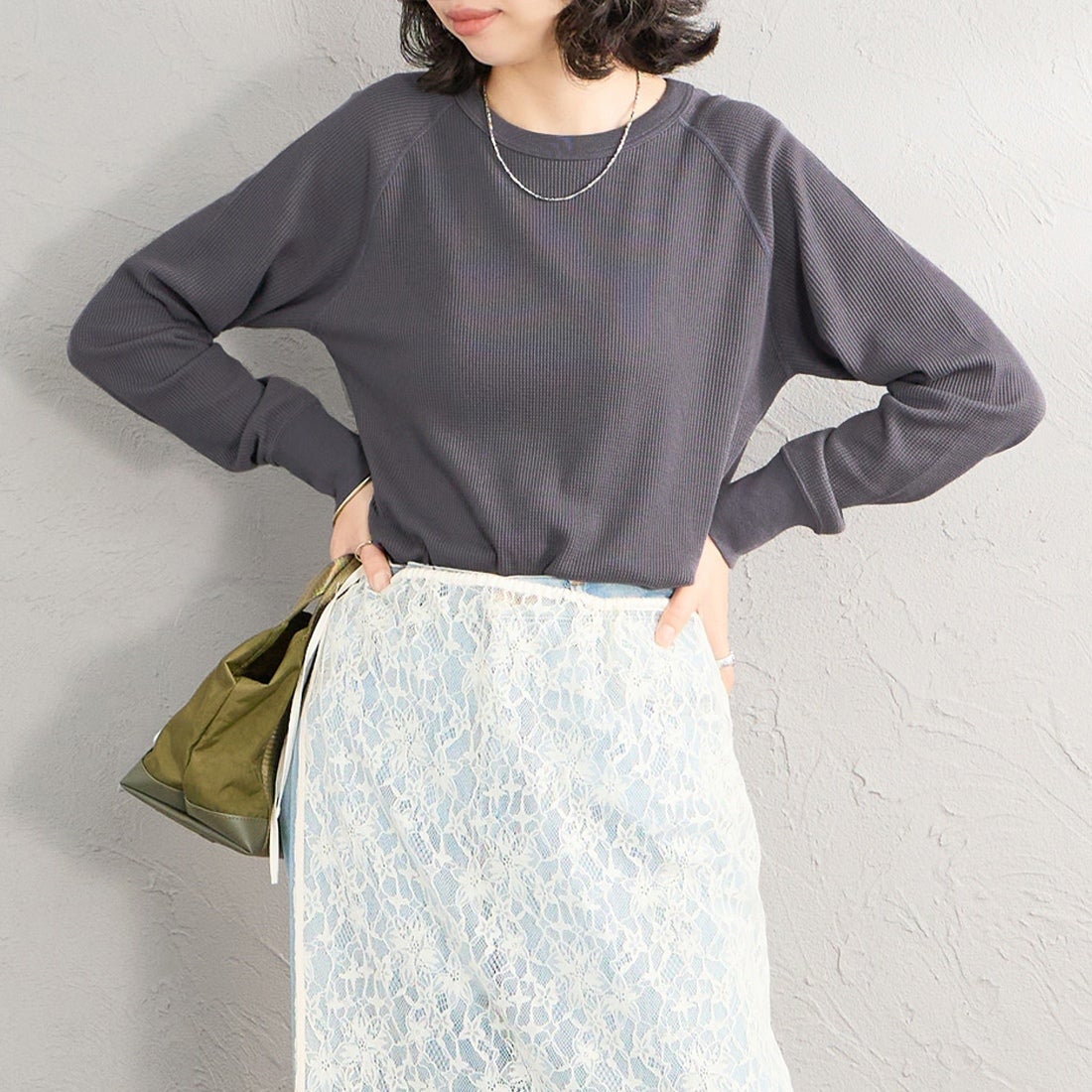 050 M.GRAY&&モデル身長：162cm 着用サイズ：M&&