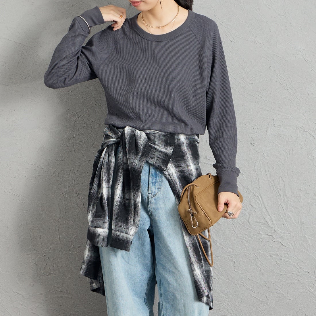 050 M.GRAY&&モデル身長：162cm 着用サイズ：M&&