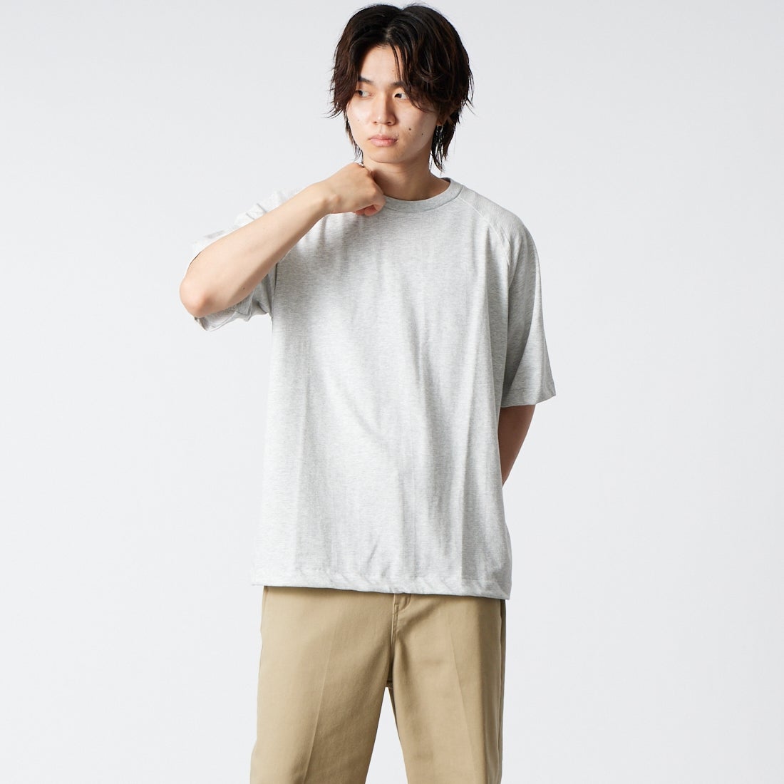 Jeans Factory Clothes [ジーンズファクトリークローズ] ドットエアリードローコードTシャツ [AK262133] ASH