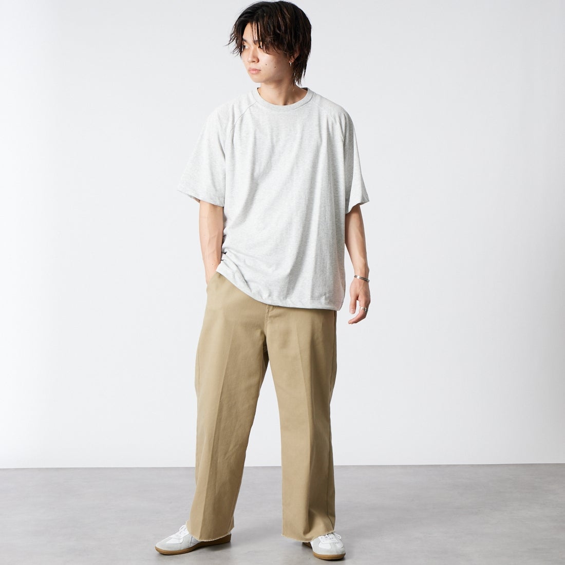 Jeans Factory Clothes [ジーンズファクトリークローズ] ドットエアリードローコードTシャツ [AK262133] ASH