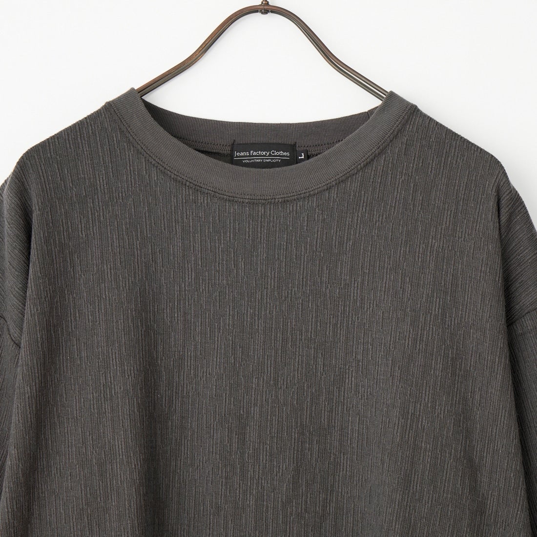 Jeans Factory Clothes [ジーンズファクトリークローズ] 楊柳バインダークルーネックTシャツ [AK262135] I.BLK