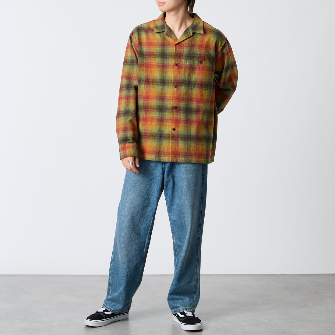 PENDLETON [ペンドルトン] 別注 シングルポケット オンブレチェックシャツ [6475-5215-JF] FOREST/RUS &&モデル身長：177cm 着用サイズ：L&&