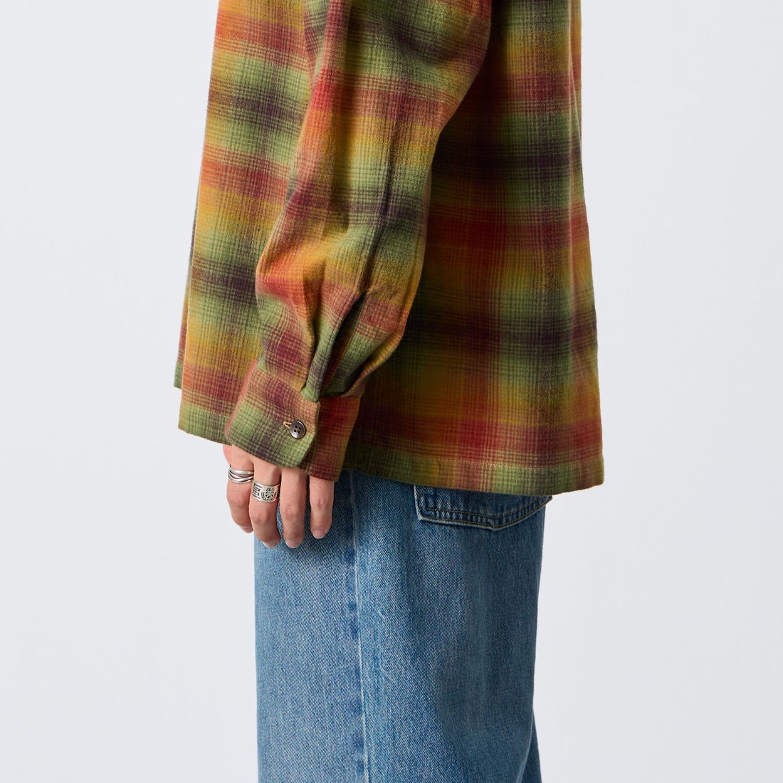 PENDLETON [ペンドルトン] 別注 シングルポケット オンブレチェックシャツ [6475-5215-JF] FOREST/RUS &&モデル身長：177cm 着用サイズ：L&&