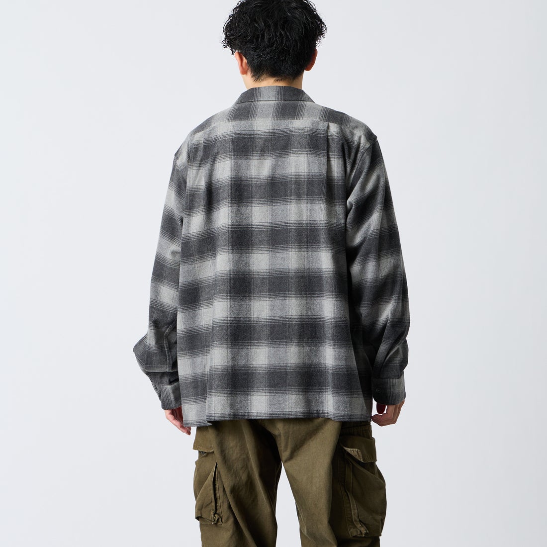 PENDLETON [ペンドルトン] 別注 シングルポケット オンブレチェックシャツ [6475-5215-JF] GRAY/CHARC &&モデル身長：168cm 着用サイズ：L&&