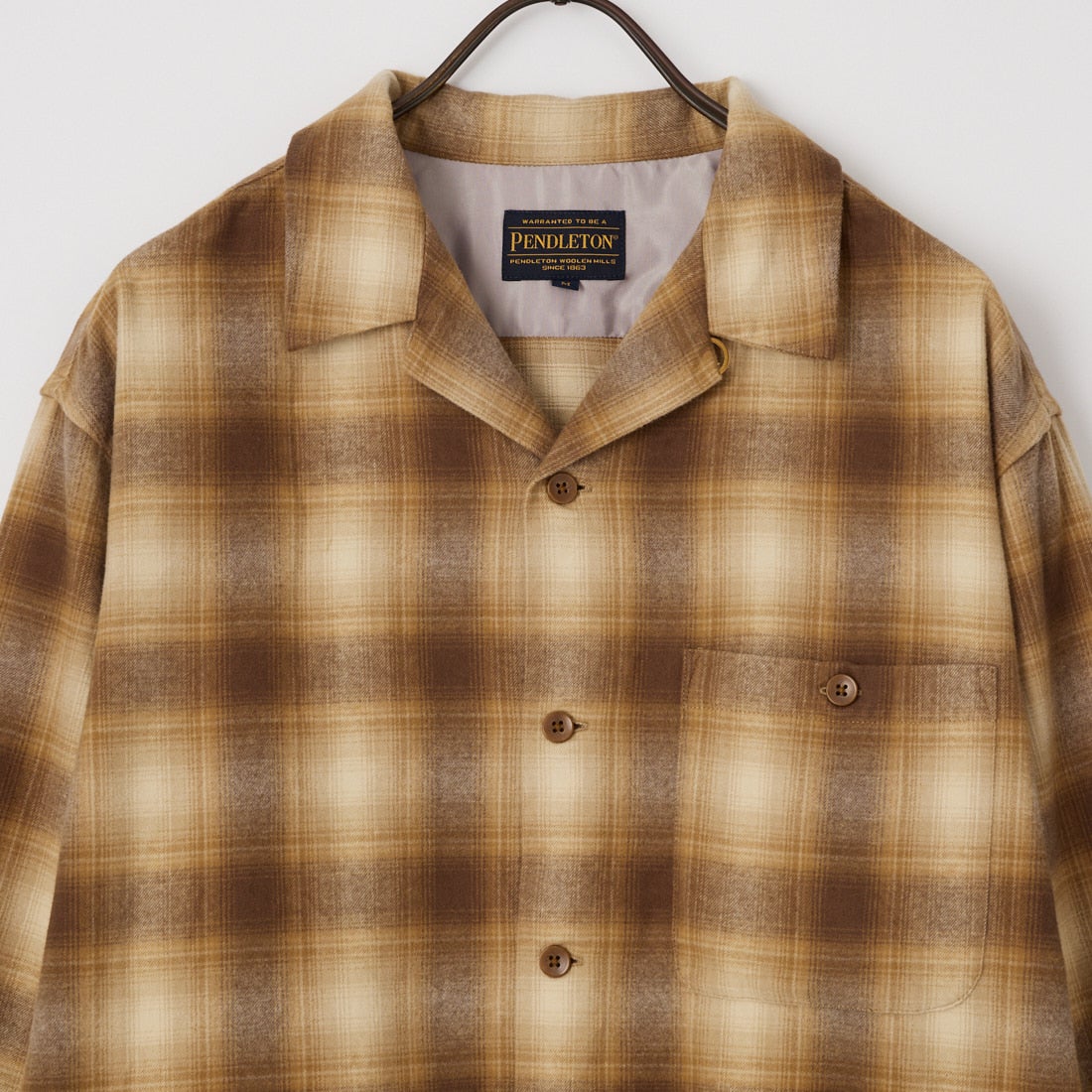 PENDLETON [ペンドルトン] 別注 シングルポケット オンブレチェックシャツ [6475-5215-JF] BEIGE/ECRU