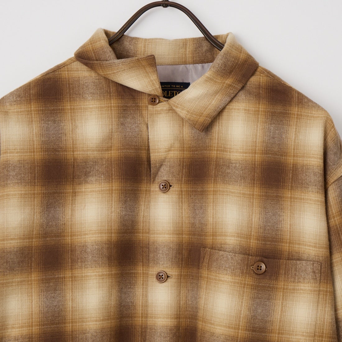 PENDLETON [ペンドルトン] 別注 シングルポケット オンブレチェックシャツ [6475-5215-JF] BEIGE/ECRU