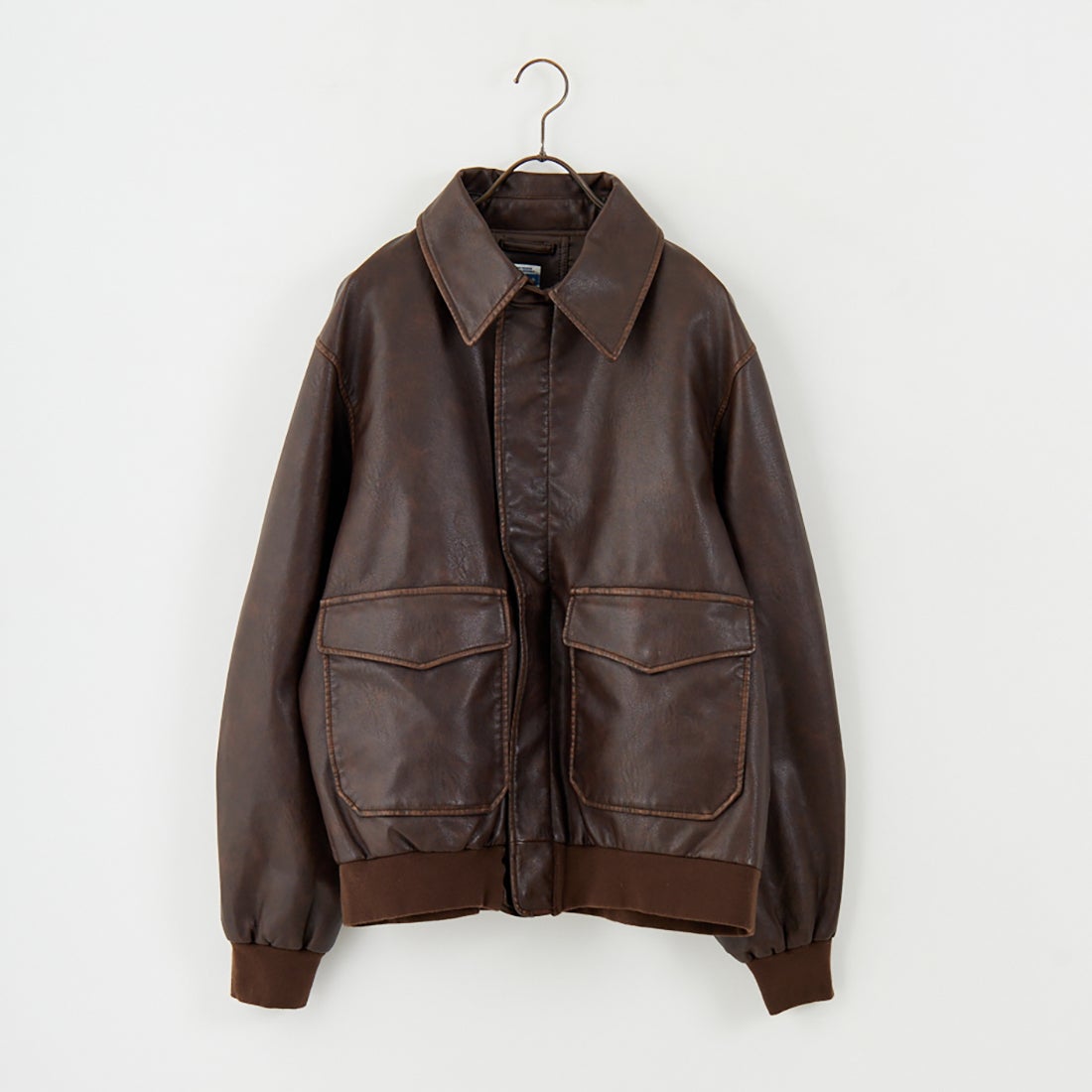 ARMY TWILL SANFORIZED [アーミーツイル サンフォライズド] 別注 ヴィーガンレザー A-2フライトジャケット [AM-2654502-INT-JF] BROWN