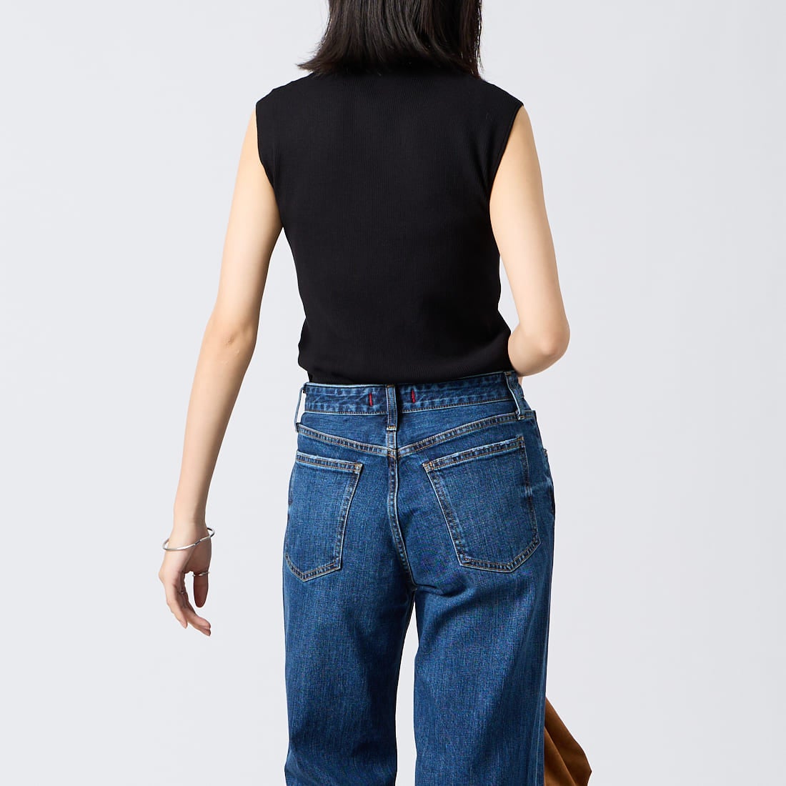 RIM.ARK [リムアーク] ウォッシャブルベーシックノースリーブニット [460JSL70-3371] BLK