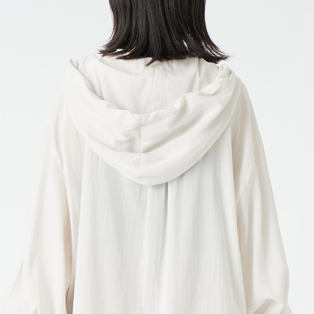CLOCHE [クロシェ] シアーシャツパーカー [65285559] ｵﾌ &&モデル身長：162cm 着用サイズ：2&&