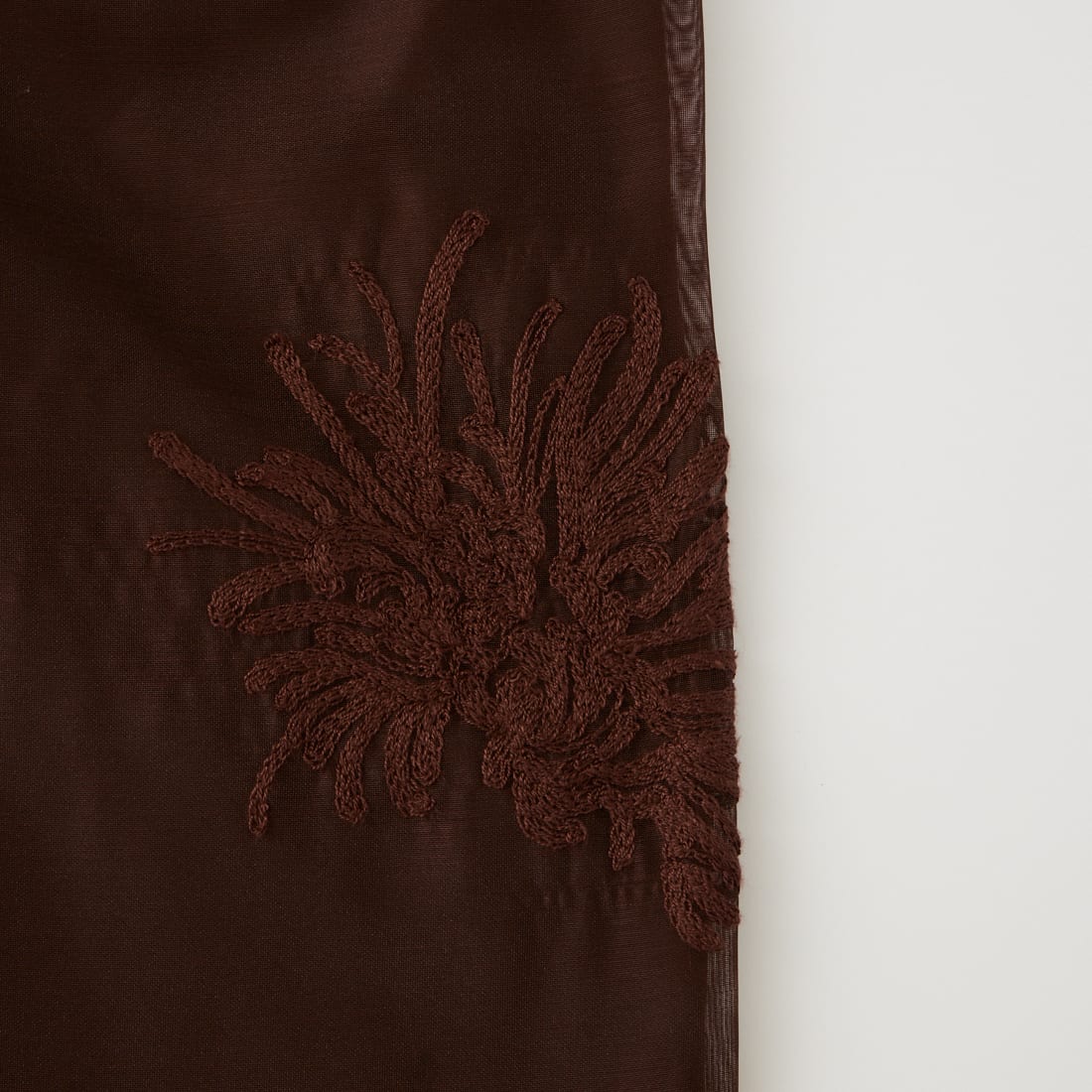 USINE [ユジーヌ] 刺繍オーガンジーワイドパンツ [21268063] 037 ﾌﾞﾗｳﾝ