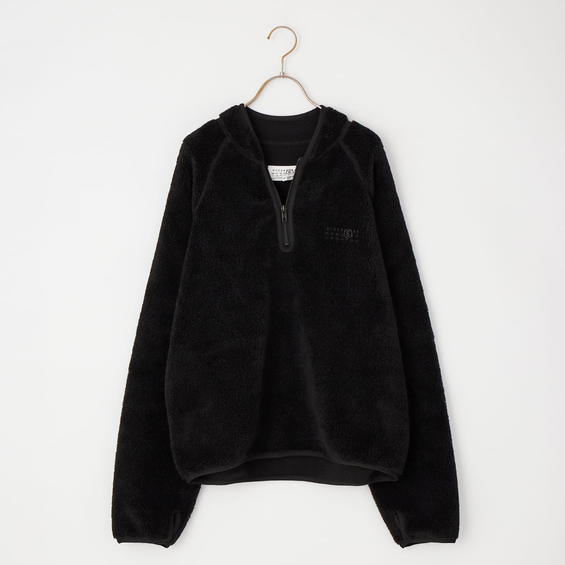 MM6 Maison Margiela [エムエムシックス メゾン マルジェラ] リバーシブルテディ フリーススウェットシャツ [SH0GU0043-M36010] 900 BLACK
