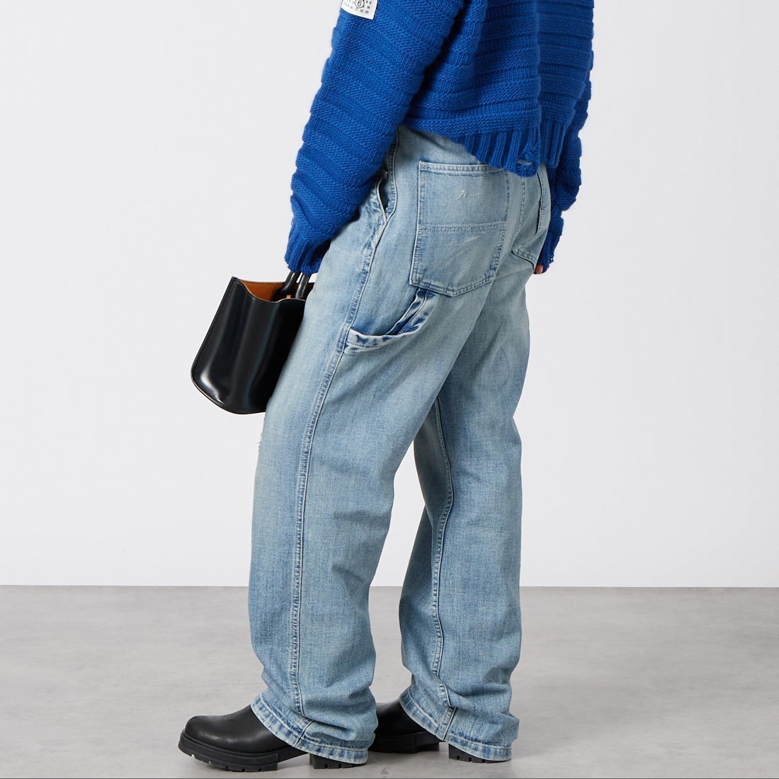 MM6 Maison Margiela [エムエムシックス メゾン マルジェラ] ワイドレッグジーンズ [S52KA0578-M30055] 969 BLUE &&モデル身長：162cm 着用サイズ：36&&