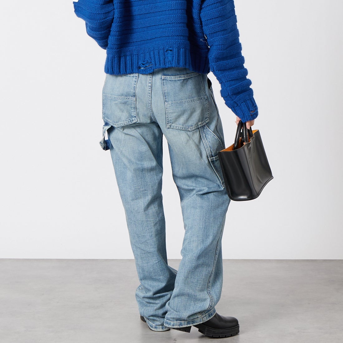 MM6 Maison Margiela [エムエムシックス メゾン マルジェラ] ワイドレッグジーンズ [S52KA0578-M30055] 969 BLUE &&モデル身長：162cm 着用サイズ：36&&