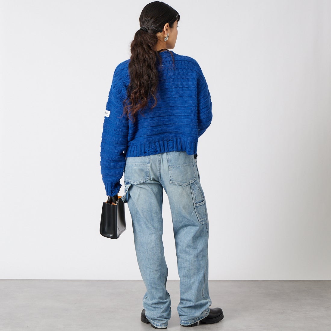 MM6 Maison Margiela [エムエムシックス メゾン マルジェラ] ワイドレッグジーンズ [S52KA0578-M30055] 969 BLUE &&モデル身長：162cm 着用サイズ：36&&