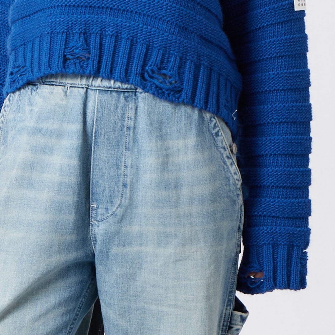 MM6 Maison Margiela [エムエムシックス メゾン マルジェラ] ワイドレッグジーンズ [S52KA0578-M30055] 969 BLUE &&モデル身長：162cm 着用サイズ：36&&