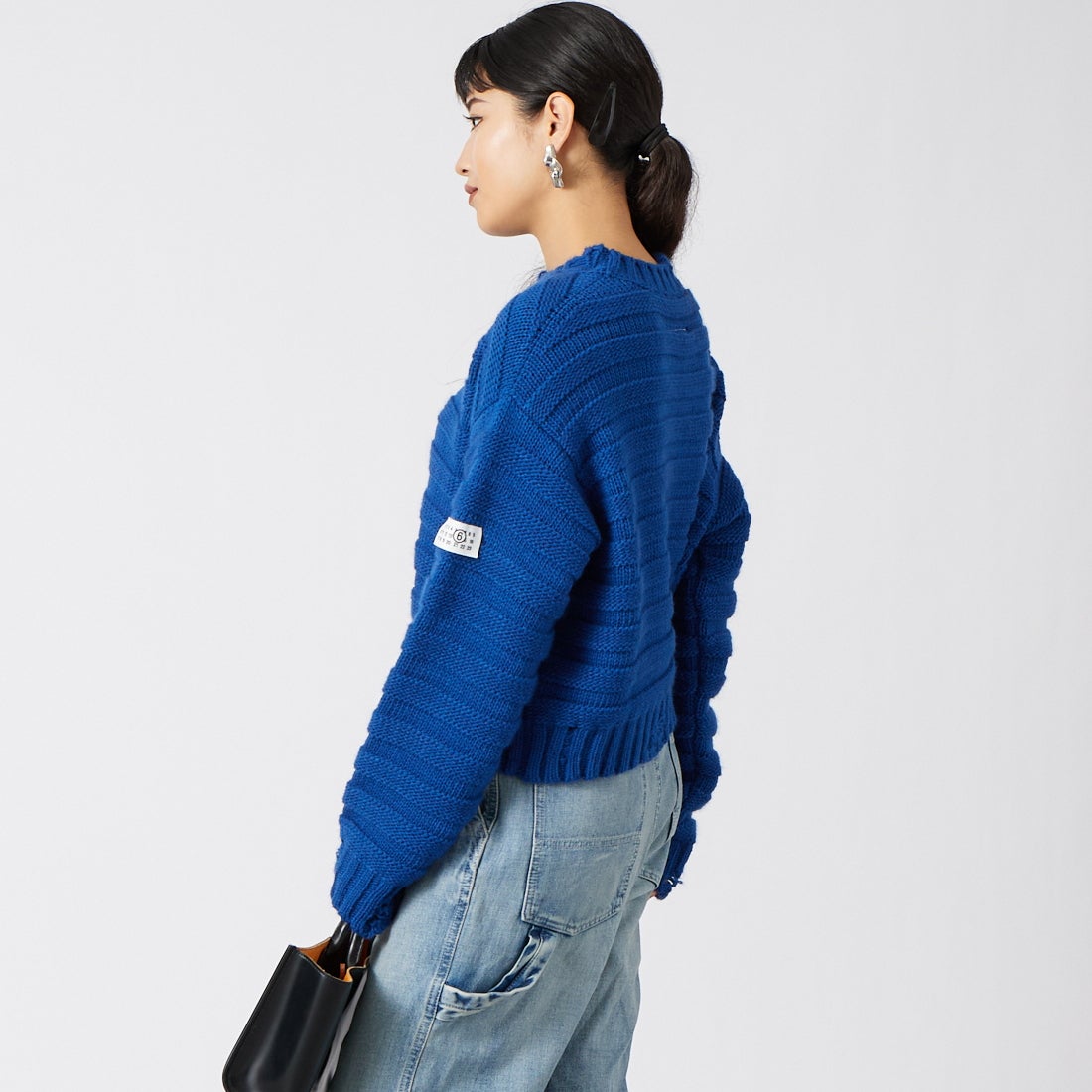 MM6 Maison Margiela [エムエムシックス メゾン マルジェラ] ウールセーター [S52HL0031-M13040] 483 BLUE &&モデル身長：162cm 着用サイズ：M&&