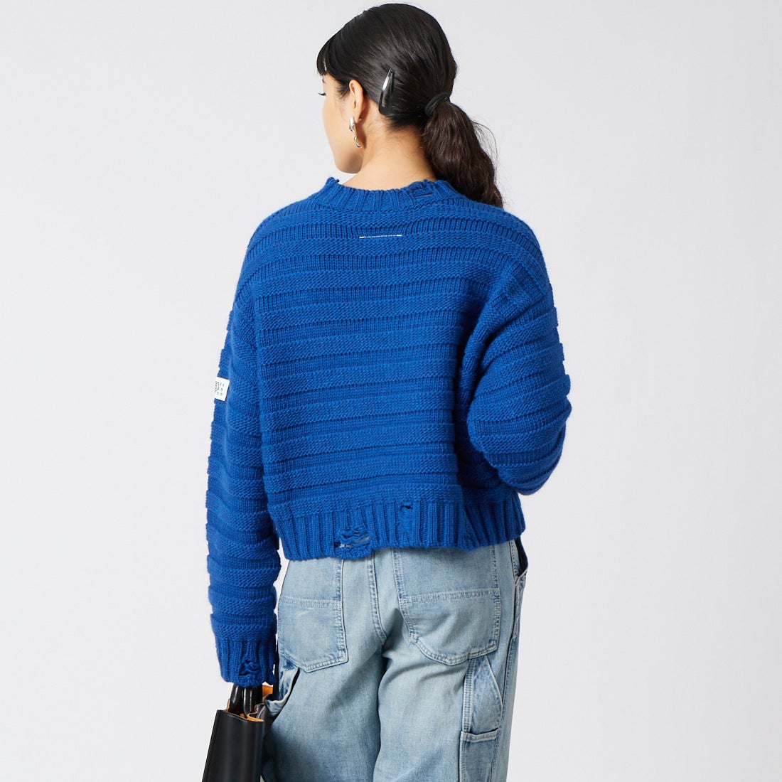 MM6 Maison Margiela [エムエムシックス メゾン マルジェラ] ウールセーター [S52HL0031-M13040] 483 BLUE &&モデル身長：162cm 着用サイズ：M&&