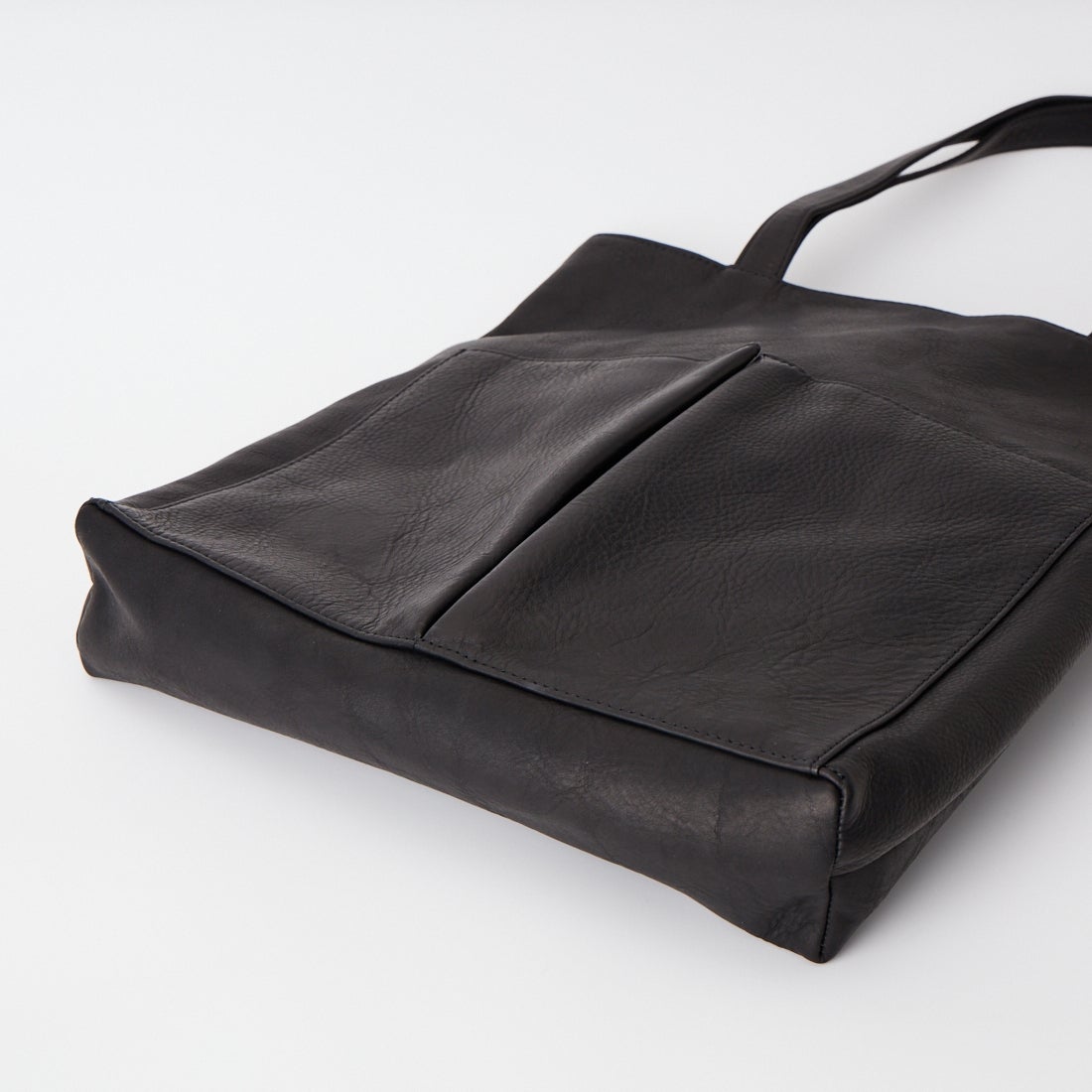 MR.OLIVE E.O.I [ミスターオリーブ] インパーマレザー ガセットポケット トートバッグ [ME651] BLACK
