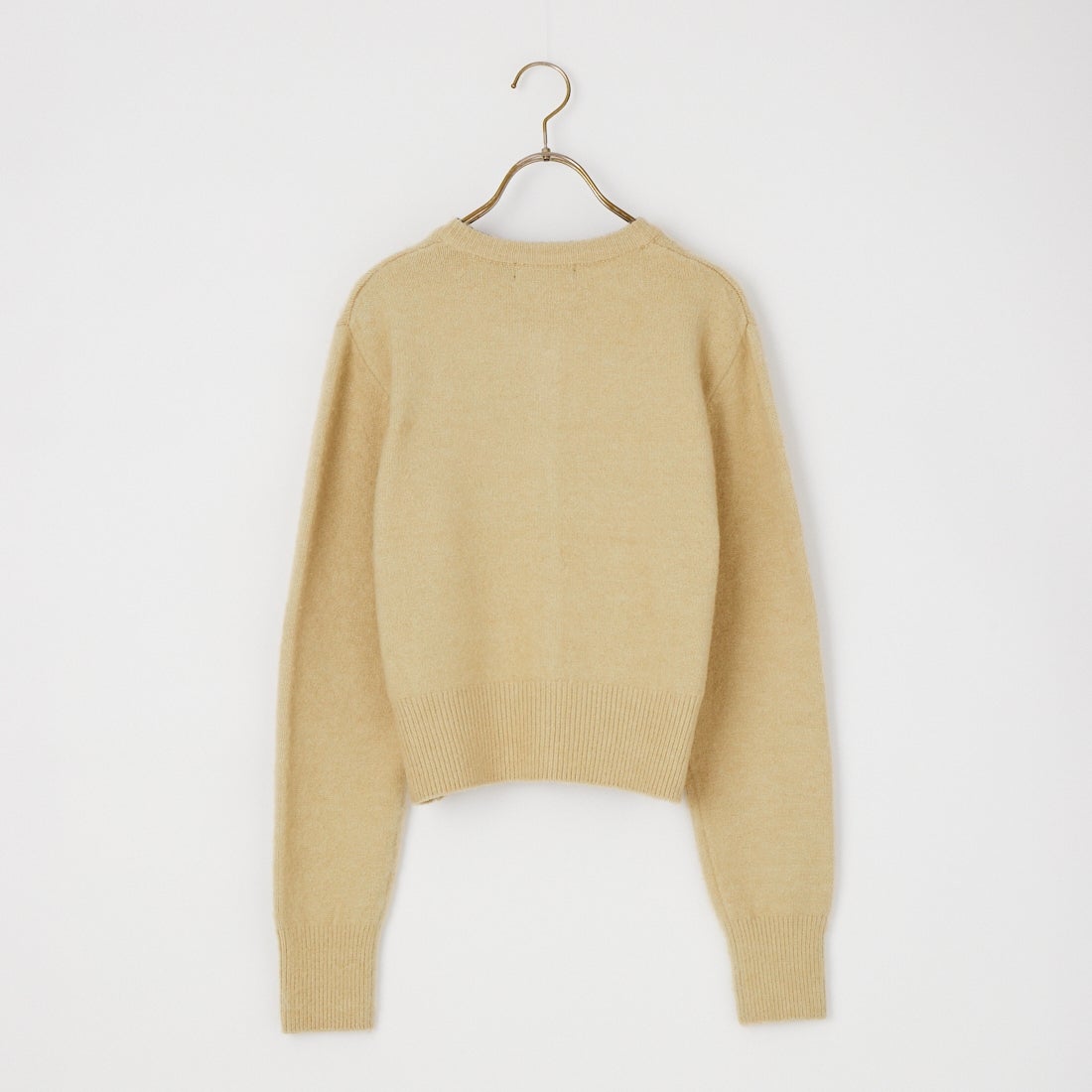 FRED PERRY [フレッドペリー] 別注 ワンポイントロゴ刺繍 クロップド丈シャギーニットカーディガン [FPW-26A-008-JF] OATMEAL