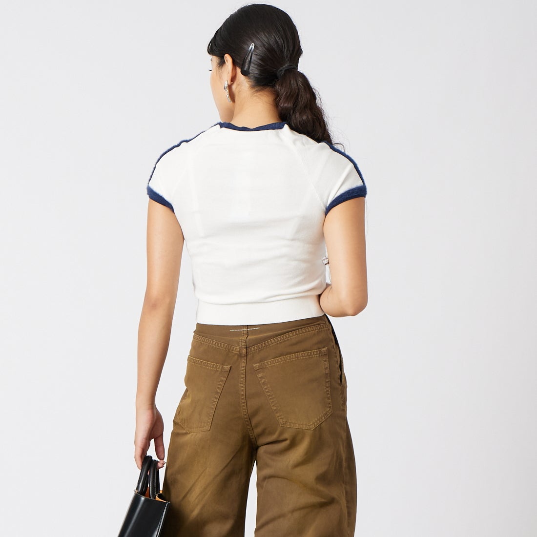 adidas Originals [アディダス オリジナルス] スリムニットTシャツ [MGU70] KS9952 &&モデル身長：162cm 着用サイズ：M&&
